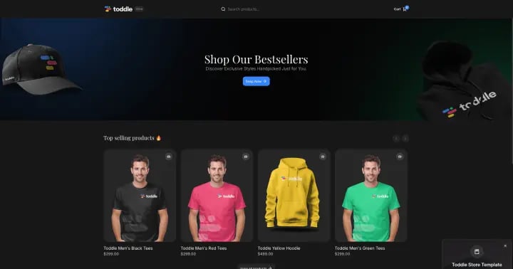 toddle.store - an ecommerce template for toddle